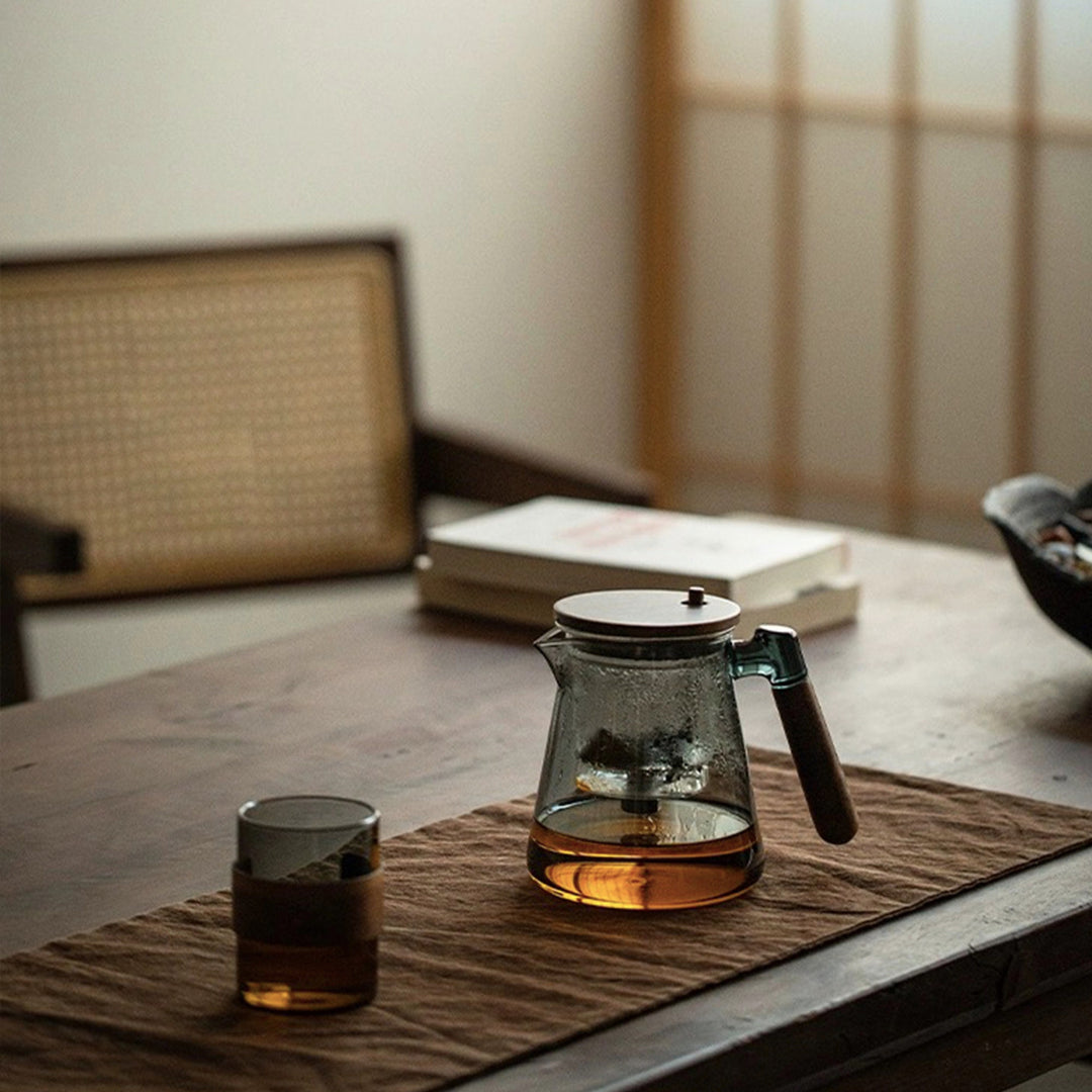 Automatic Glass Teapot with infuser | Press type tea cup - Teaware Space