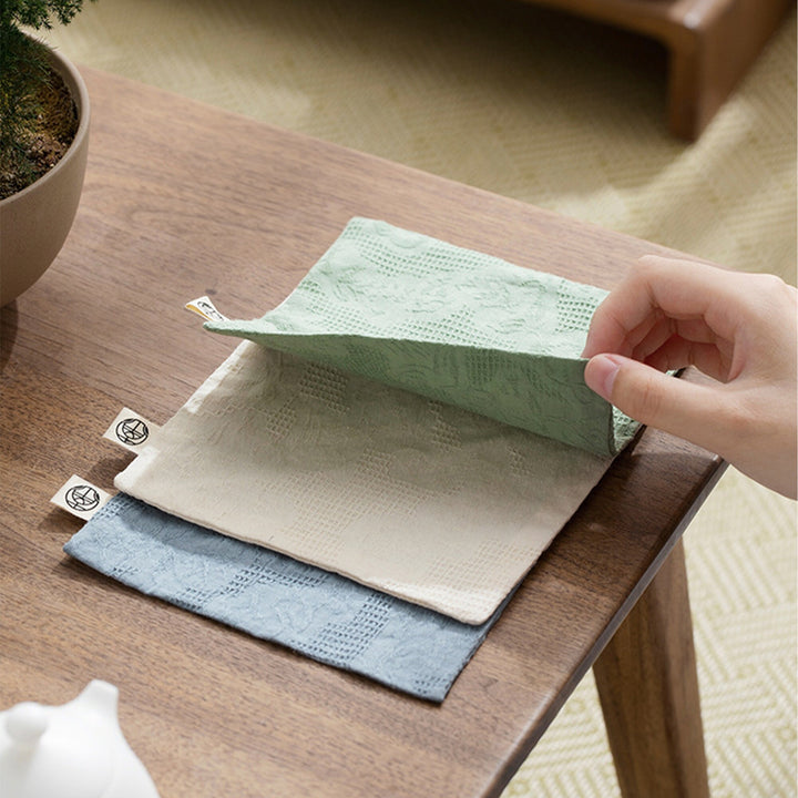 Torchon en lin confortable avec boucle ensemble de 3 | Mousseline de coton doux double couche / Texture de style simple minimaliste | Nouveau cadeau de pendaison de crémaillère à la maison