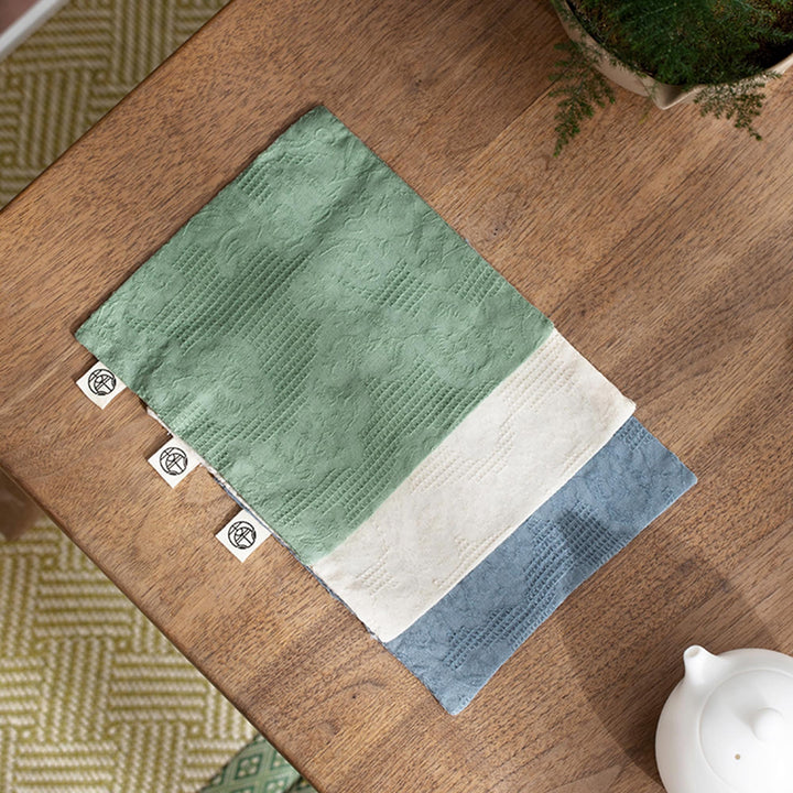 Torchon en lin confortable avec boucle ensemble de 3 | Mousseline de coton doux double couche / Texture de style simple minimaliste | Nouveau cadeau de pendaison de crémaillère à la maison