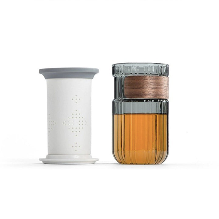 Personalized 11.5oz Glass mug with infuser and lid | Travel mug for one - Teaware Space