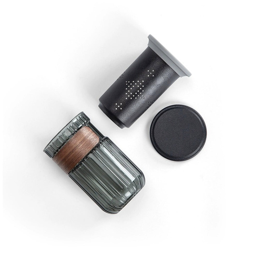 Personalized 11.5oz Glass mug with infuser and lid | Travel mug for one - Teaware Space