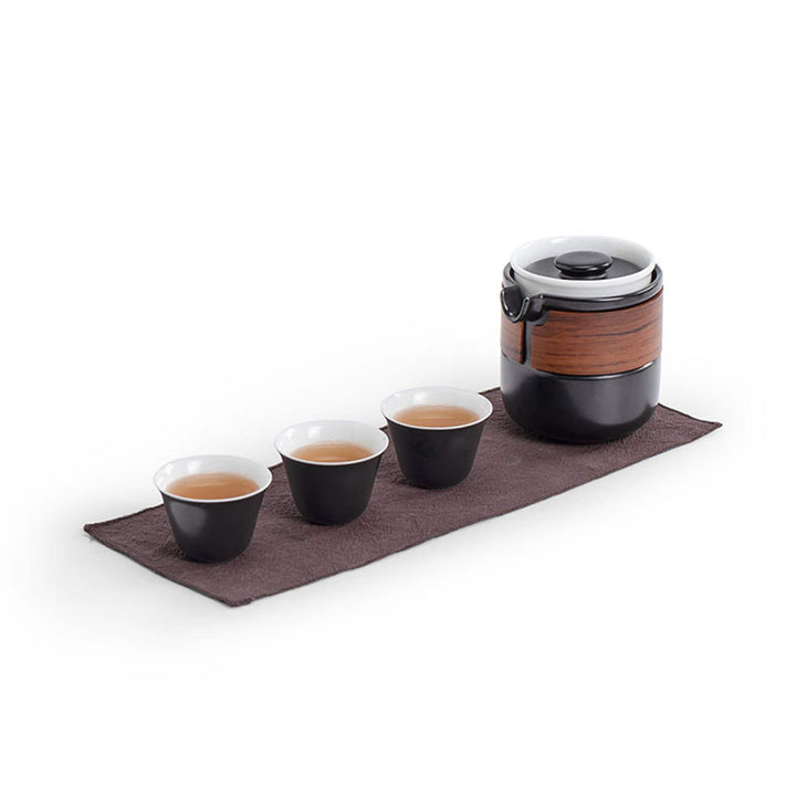 Multi-colors 5 pcs Travel tea set with case - Teaware Space