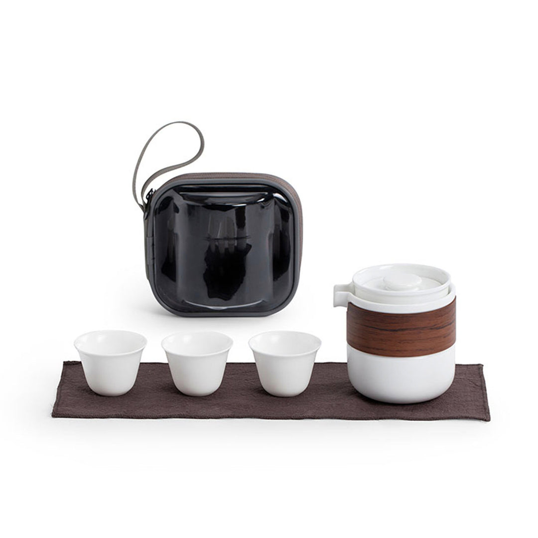 Multi-colors 5 pcs Travel tea set with case - Teaware Space