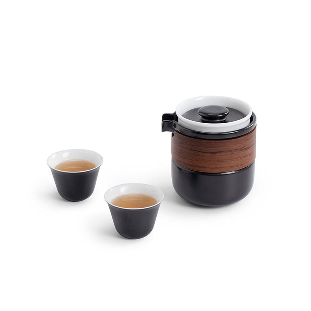 Multi-colors 5 pcs Travel tea set with case - Teaware Space