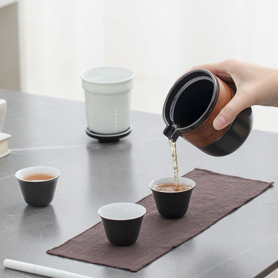 Multi-colors 5 pcs Travel tea set with case - Teaware Space