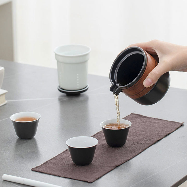 Multi-colors 5 pcs Travel tea set with case - Teaware Space