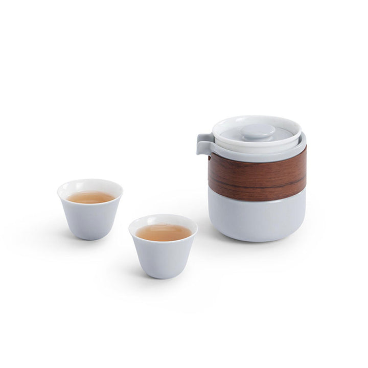 Multi-colors 5 pcs Travel tea set with case - Teaware Space