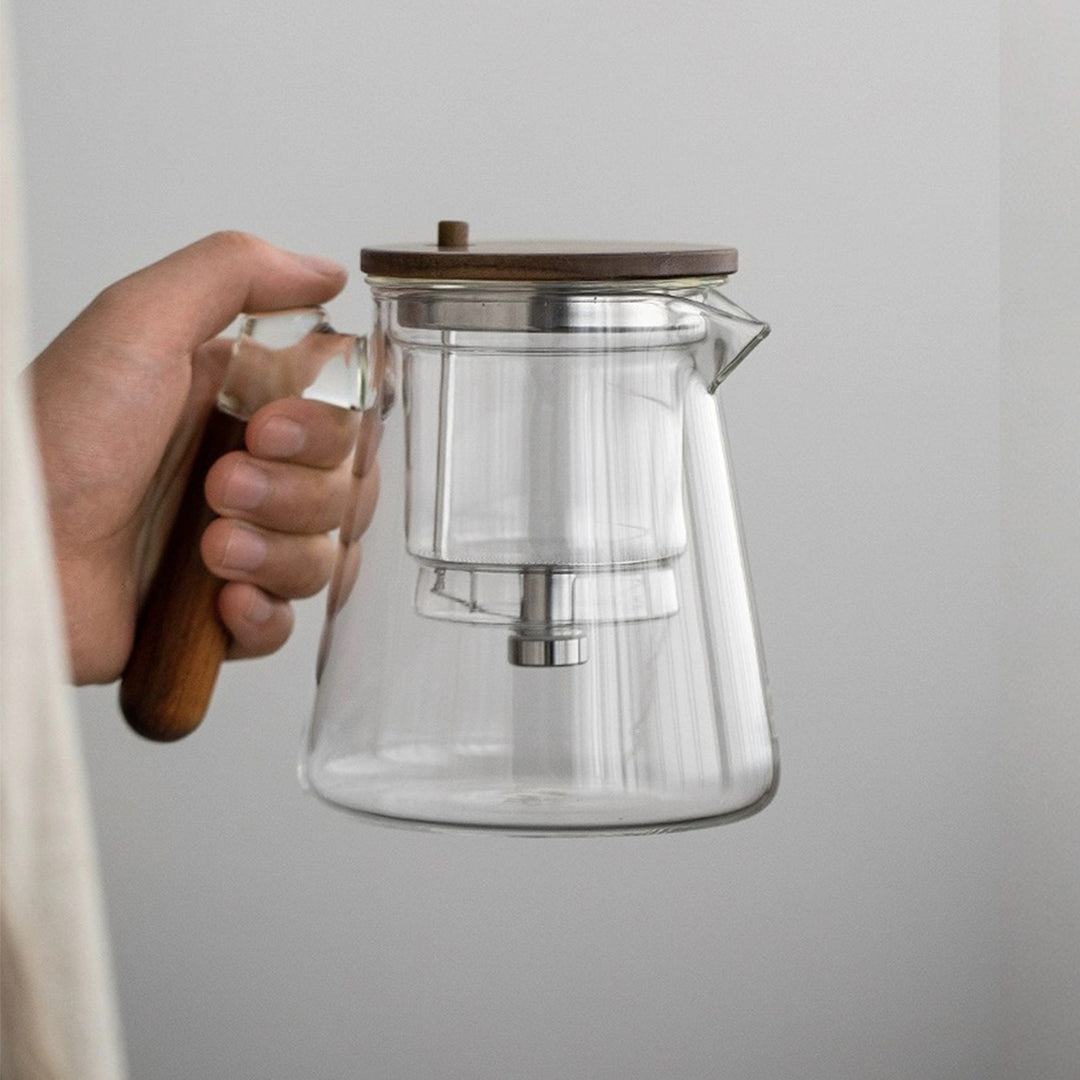 Automatic Glass Teapot with infuser | Press type tea cup - Teaware Space