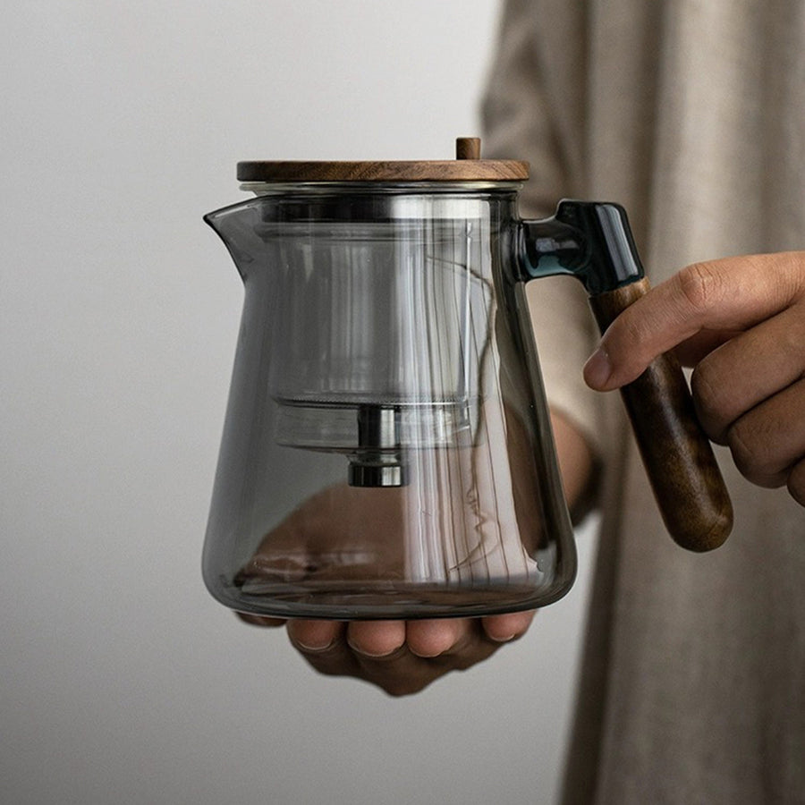 Automatic Glass Teapot with infuser | Press type tea cup - Teaware Space