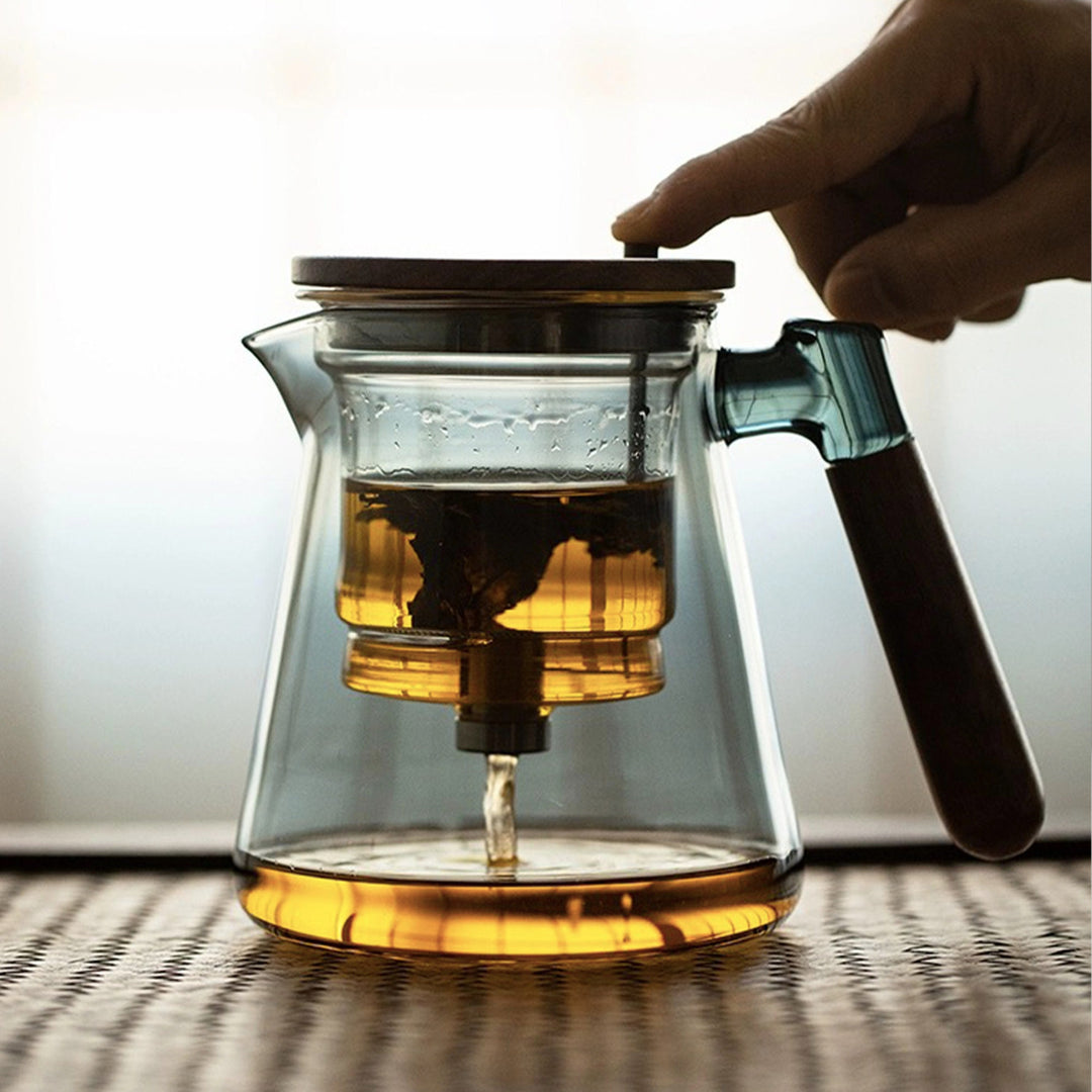 Automatic Glass Teapot with infuser | Press type tea cup - Teaware Space