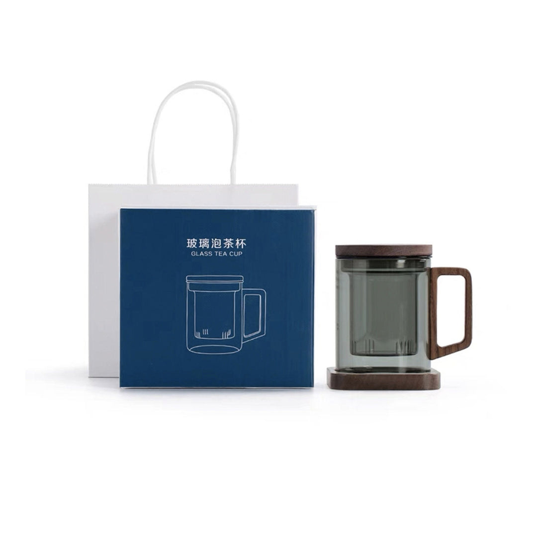 Glass Tea Mug with infuser and saucer - Teaware Space