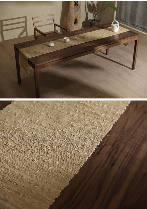 Custom Vintage Hand braided Natural Jute Linen Table runner boho - Teaware Space