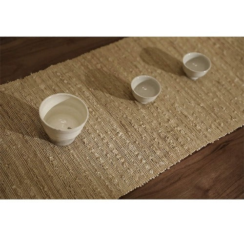 Custom Vintage Hand braided Natural Jute Linen Table runner boho - Teaware Space