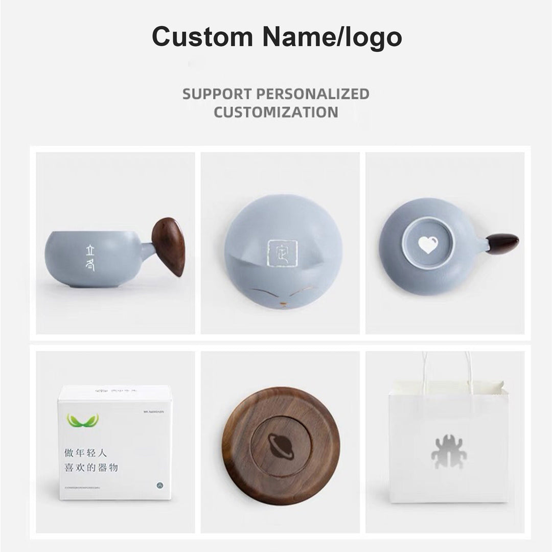Custom name logo on coffee mug, tea cup with logo
