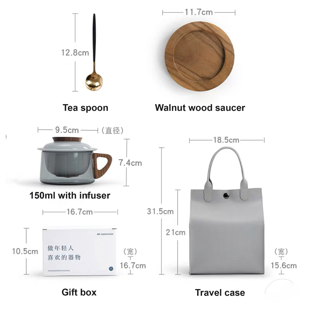 Unique 6.8oz Glass tea/latte mug set - Teaware Space