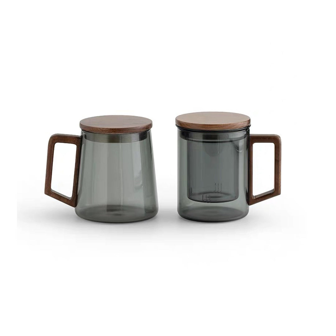 Glass Tea Mug with infuser and saucer - Teaware Space