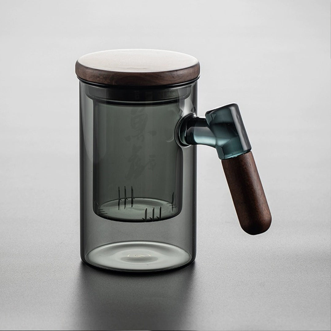 Cozy 14oz Glass Tea mug with infuser and lid - Teaware Space