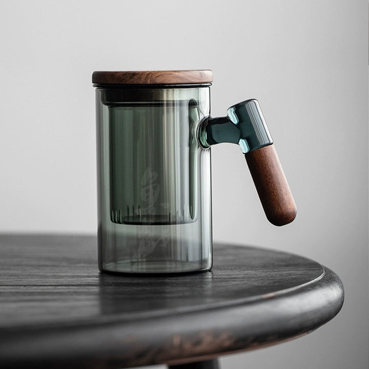 Cozy 14oz Glass Tea mug with infuser and lid - Teaware Space