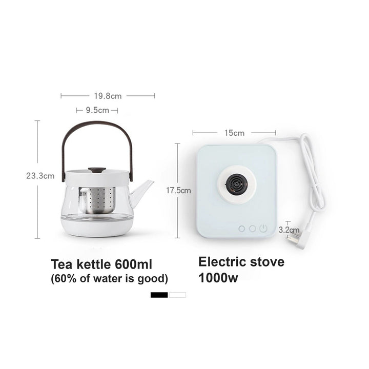 Cozy Electric Glass tea kettle with temperature control - Teaware Space