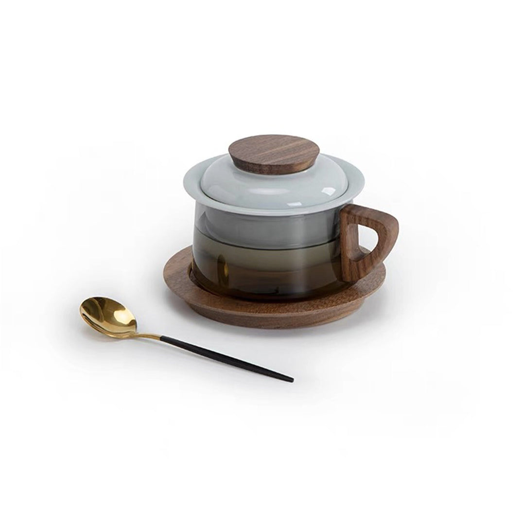 Unique 6.8oz Glass tea/latte mug set - Teaware Space