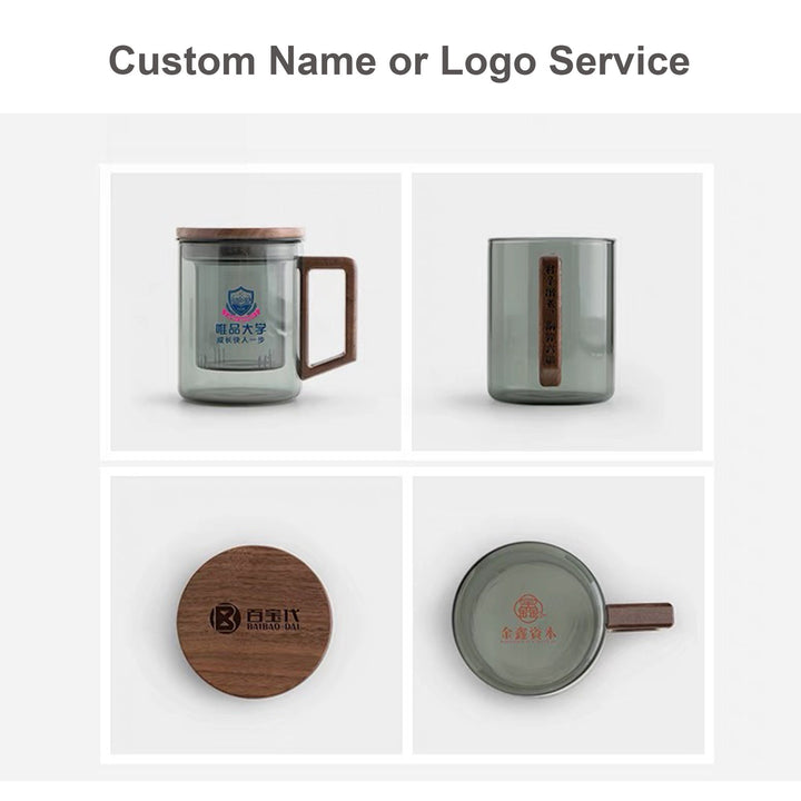 Personalized Glass Tea Mug with infuser