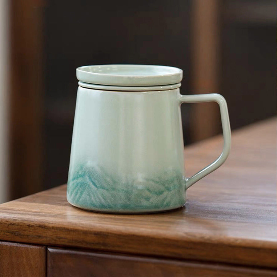 Personalized vintage tea cup with infuser | coffee mug - Teaware Space