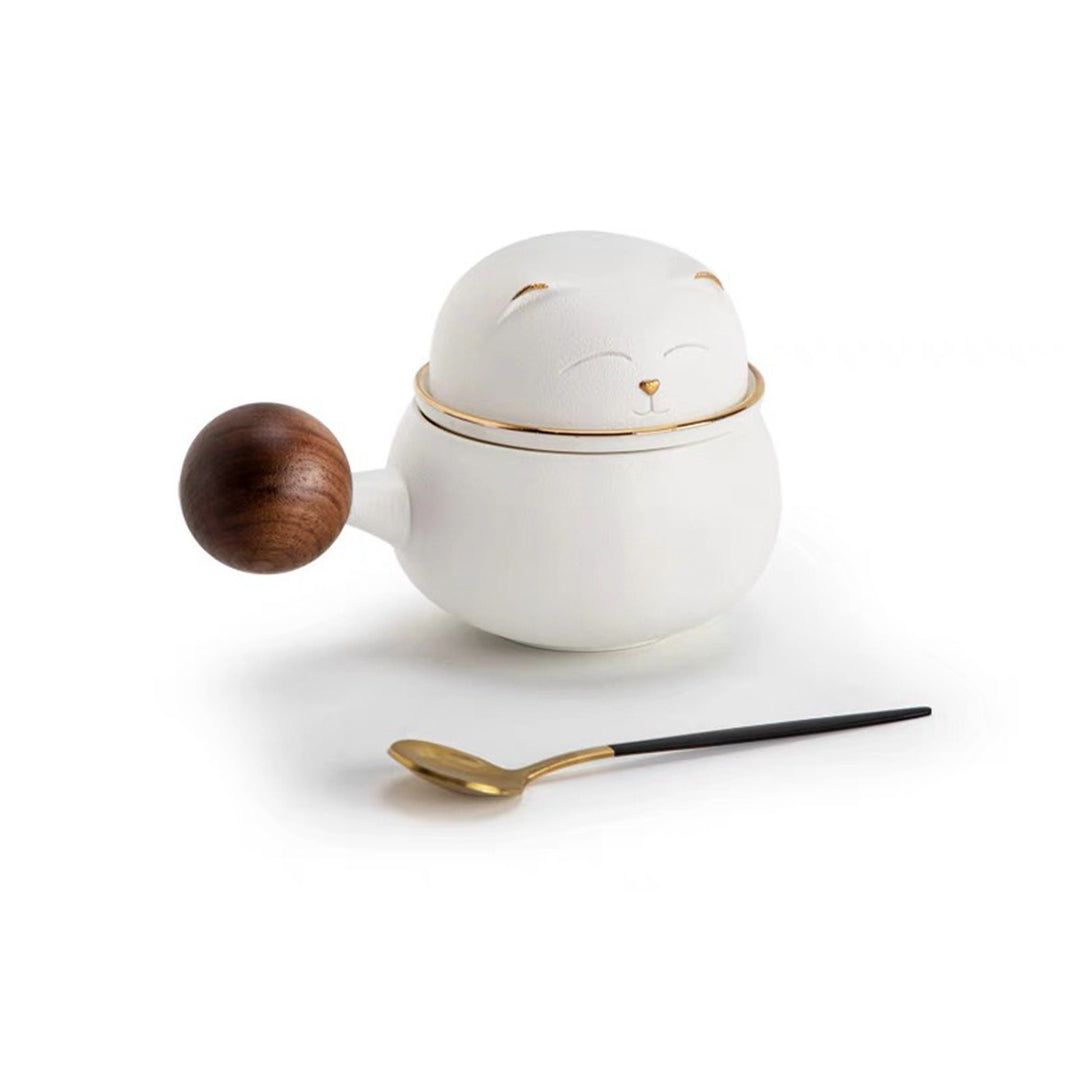 Unique cat tea/coffee mug set with case - Teaware Space