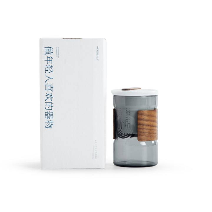 Custom name/logo Glass tea mug with infuser | Travel mug | Mr. Mrs mug set - Teaware Space