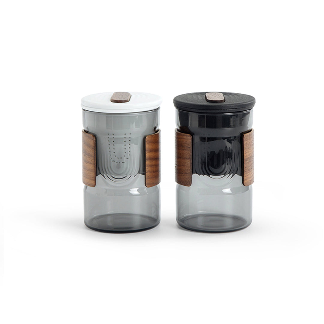 Custom name/logo Glass tea mug with infuser | Travel mug | Mr. Mrs mug set - Teaware Space