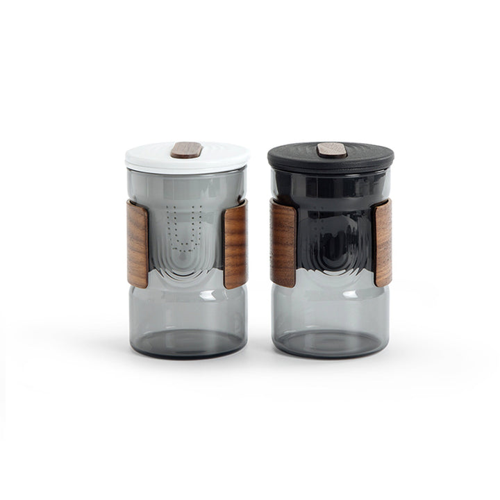 Custom name/logo Glass tea mug with infuser | Travel mug | Mr. Mrs mug set - Teaware Space