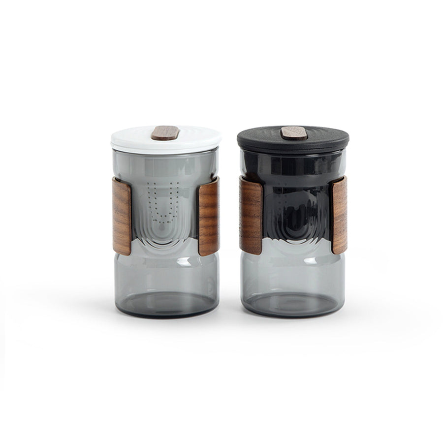 Custom name/logo Glass tea mug with infuser | Travel mug | Mr. Mrs mug set - Teaware Space