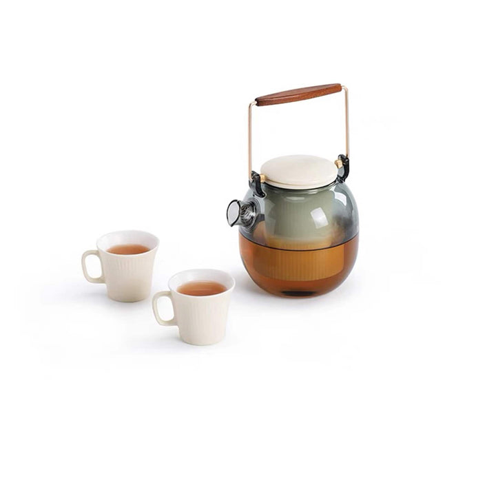 Cozy Glass tea kettle with ceramic candle stove - Teaware Space