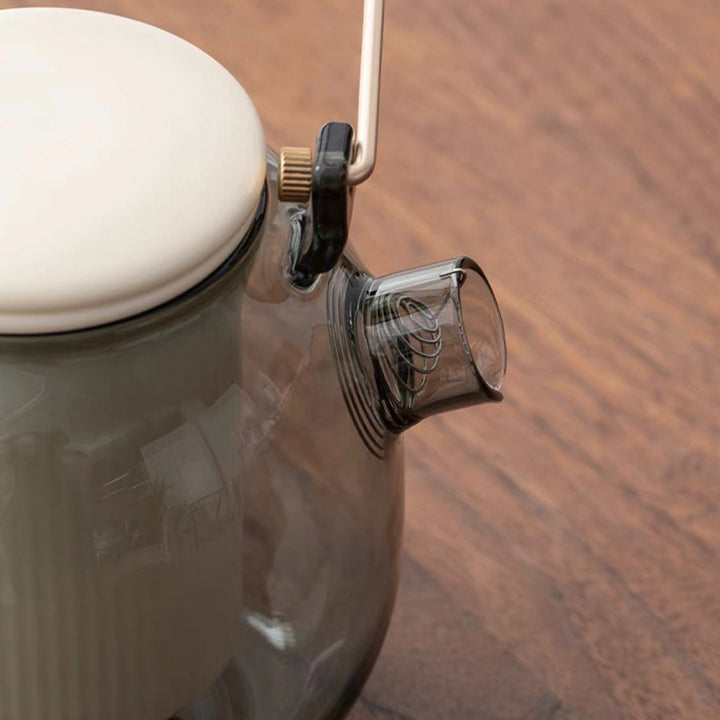 Cozy Glass tea kettle with ceramic candle stove - Teaware Space