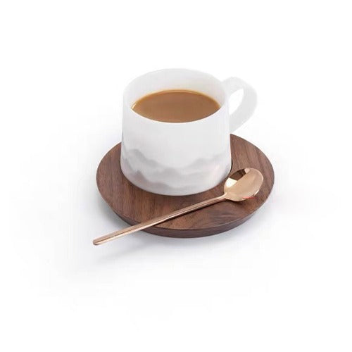 Ceramic espresso cup with saucer set