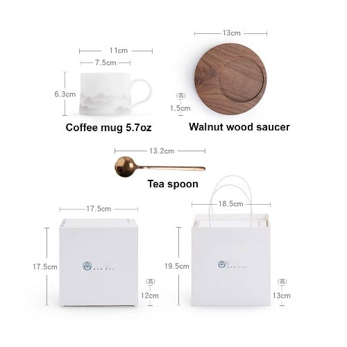 Personalized ice jade porcelain coffee cup with saucer | Mr and Mrs mug set | Gift for couple - Teaware Space