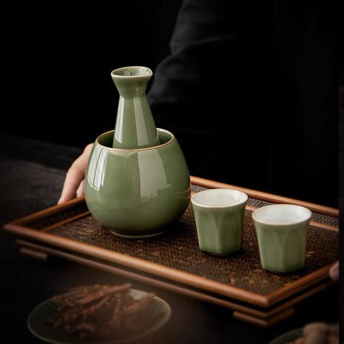 sake set with warmer
