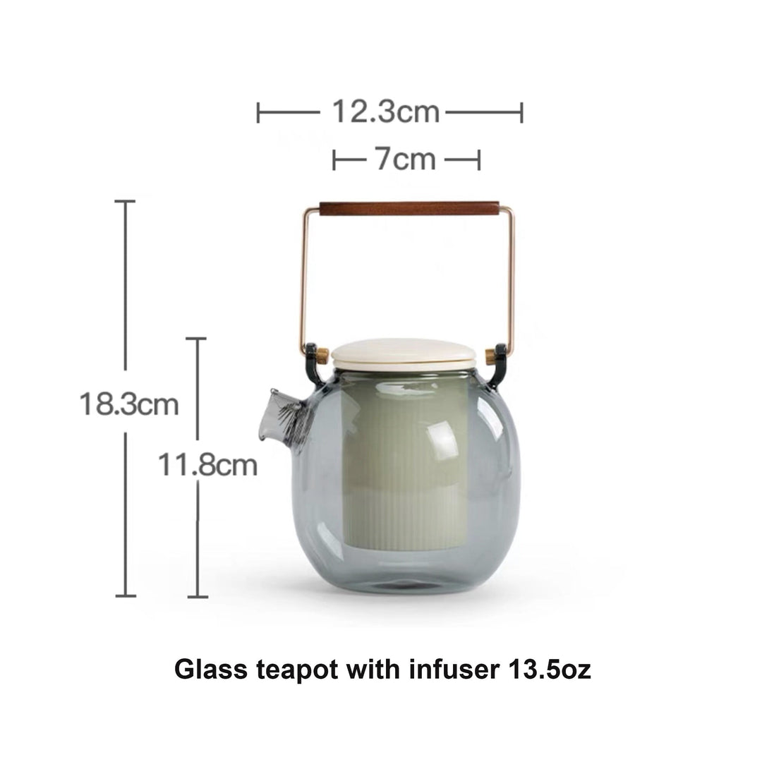 Cozy Glass tea kettle with ceramic candle stove - Teaware Space