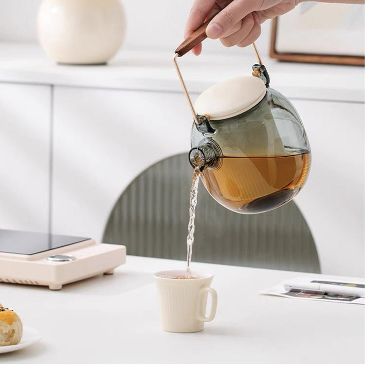 Modern Glass tea kettle with Electric stove - Teaware Space