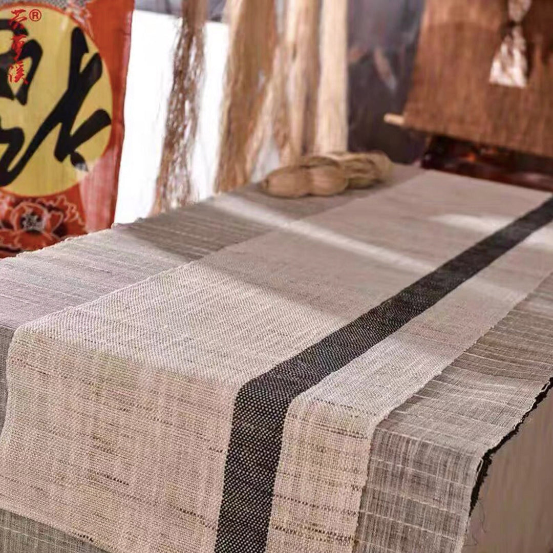 Coureur de table de thé en lin de jute vintage de taille personnalisée | longue couverture de table rustique | décoration de salle à manger | Cadeau de pendaison de crémaillère