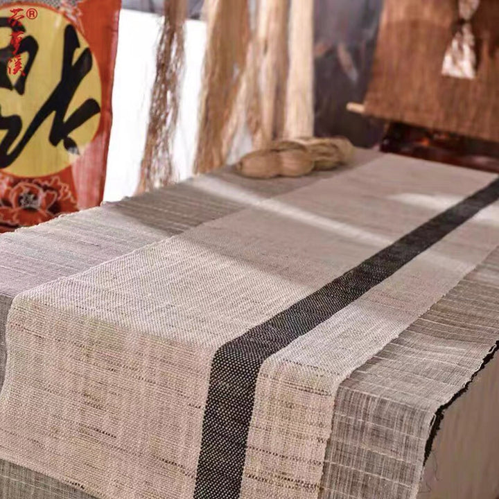 Coureur de table de thé en lin de jute vintage de taille personnalisée | longue couverture de table rustique | décoration de salle à manger | Cadeau de pendaison de crémaillère