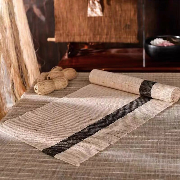 Coureur de table de thé en lin de jute vintage de taille personnalisée | longue couverture de table rustique | décoration de salle à manger | Cadeau de pendaison de crémaillère