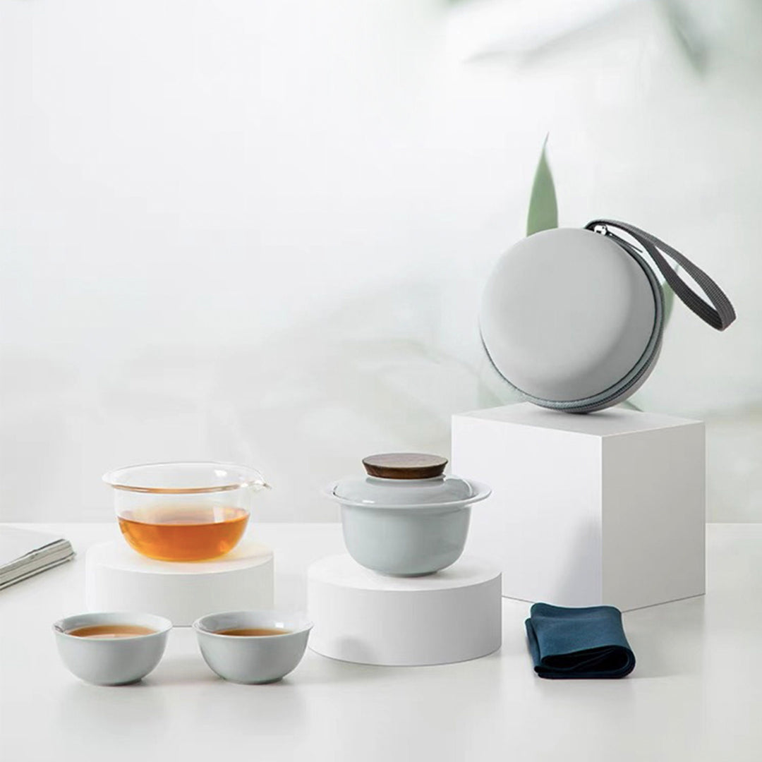 Custom Travel Gaiwan tea set for Two | Portable teapot set