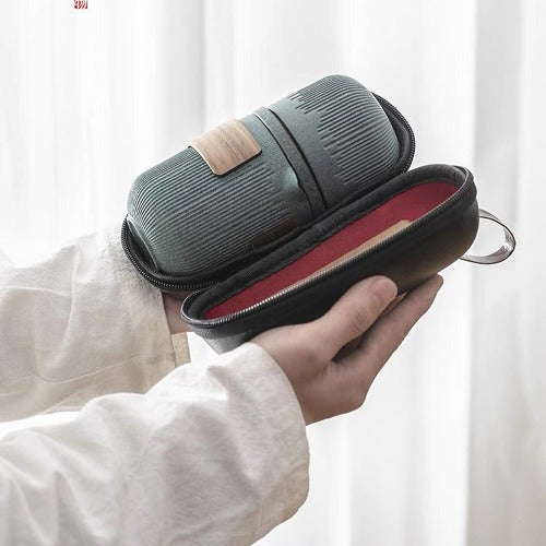 Travel tea set for one, portable kungfu tea set with case