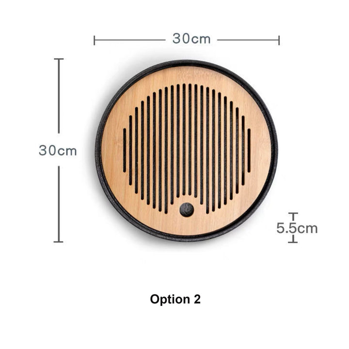 Handmade Natural Bamboo tea tray with ceramic drainage| Dining table decor | Gift for tea lover