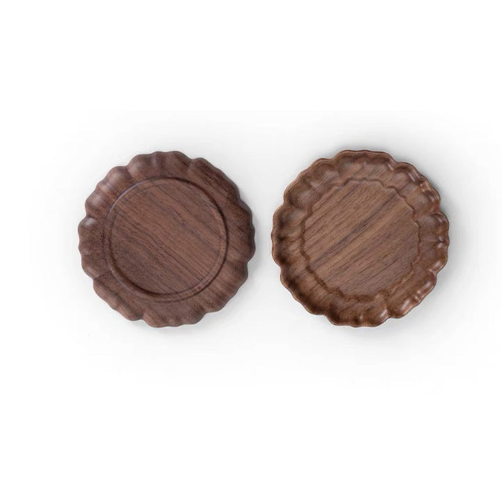Vintage Walnut wood coaster set of 6 | table decor | Hostess gift - Teaware Space