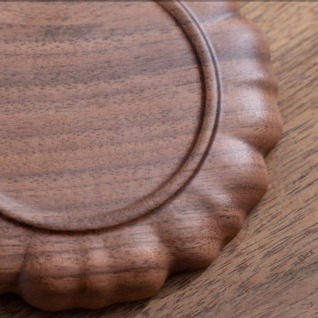 Vintage Walnut wood coaster set of 6 | table decor | Hostess gift - Teaware Space