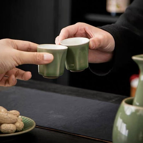 Japanese Vintage sake set with warmer - Teaware Space