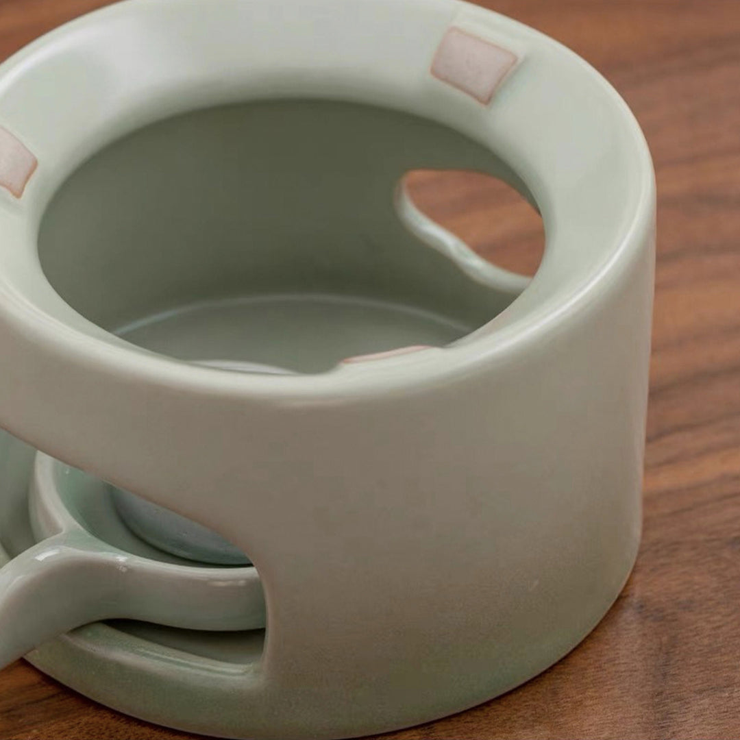 Vintage tea kettle with candle stove set - Teaware Space