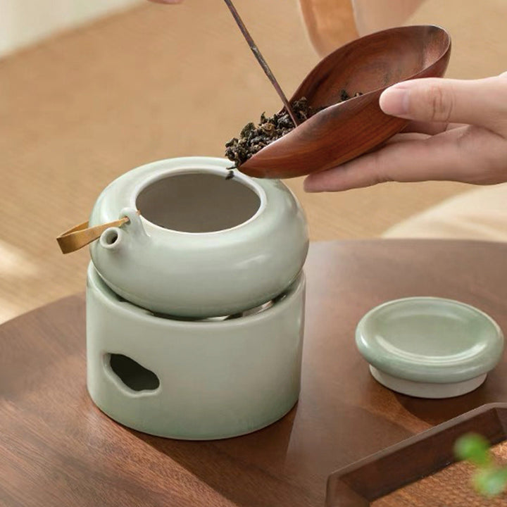 teapot with build in infuser and candle warmer for kungfu tea