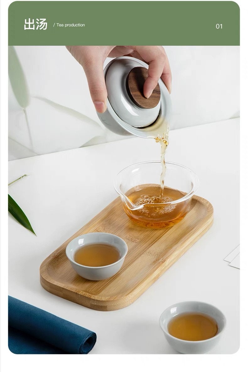 Custom Travel Gaiwan tea set for Two | Portable teapot set